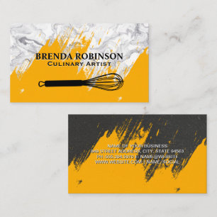 Golden Brushed   Whisk Business Card aus weißem Ma Visitenkarte