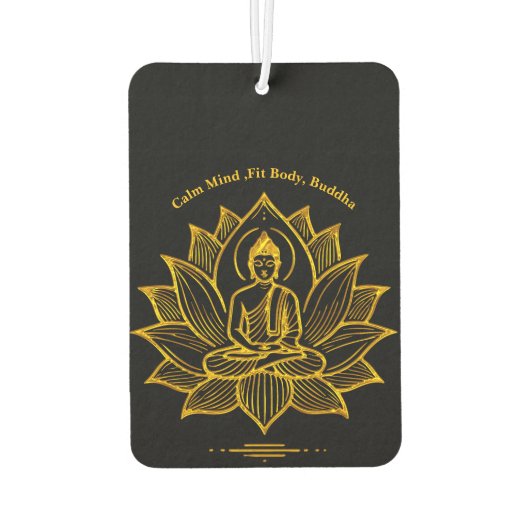 Golden Buddha Amidst Blooming Lotus Blume Autolufterfrischer (Rückseite)