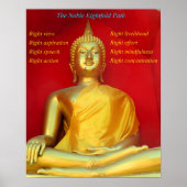 Golden Buddha and Noble Eightfold Path Poster (Vorne)