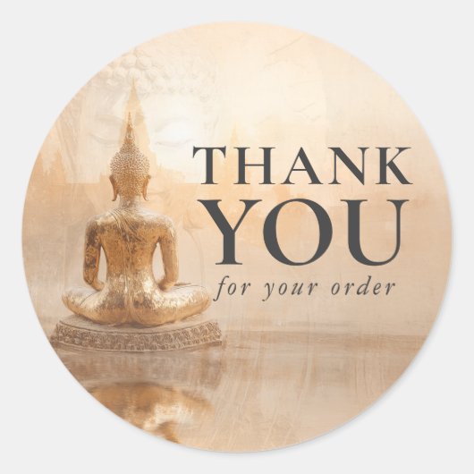 Golden Buddha Business Salon Runder Aufkleber (Vorderseite)