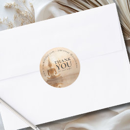 Golden Buddha Business Salon Runder Aufkleber