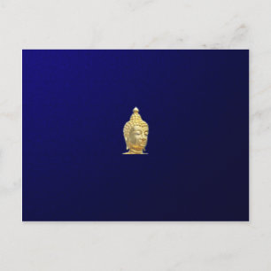 golden buddha in blue postkarte
