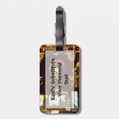 Golden Buddha Kyōto Japan Abstrakter Impressionism Gepäckanhänger (Rückseite vertikal)