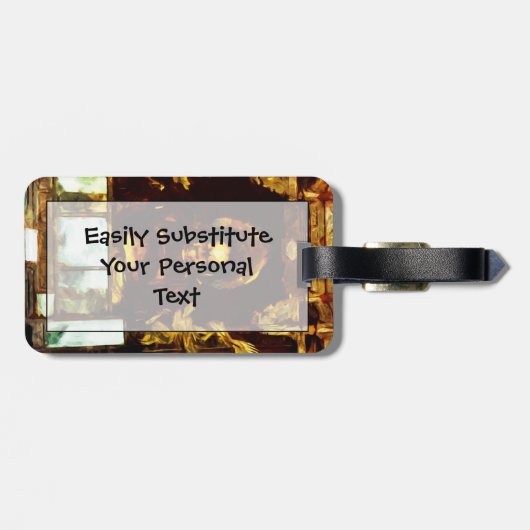 Golden Buddha Kyōto Japan Abstrakter Impressionism Gepäckanhänger (Rückseite horizontal)