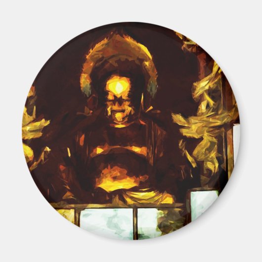 Golden Buddha Kyōto Japan Abstrakter Impressionism Magnet (Vorne)