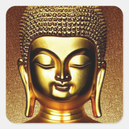 Golden Buddha Quadratischer Aufkleber