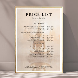 Golden Buddha Salon Price List Poster