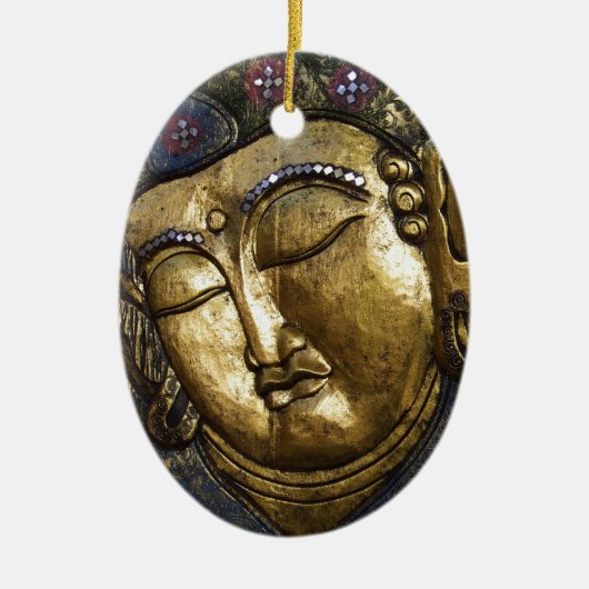 Golden Buddha Segen Inspiration Liebe Keramikornament (Vorne)