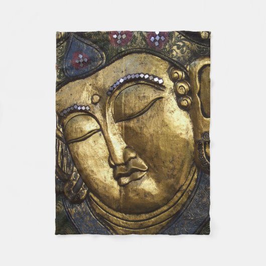 Golden Buddha Segen Meditation Fleece Blanket (Vorderseite)