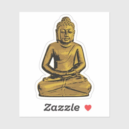Golden Buddha Statue Aufkleber (Blatt)