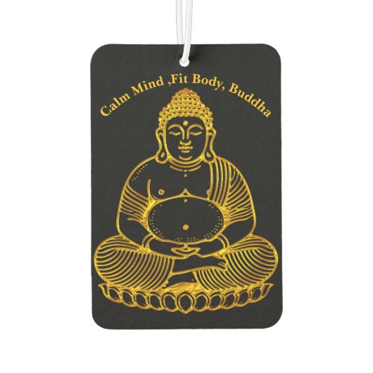Golden Buddha Statue Meditieren in Friedlicher Pos Autolufterfrischer (Rückseite)