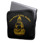 Golden Buddha Statue Meditieren in Friedlicher Pos Laptopschutzhülle (Vorderseite Links)