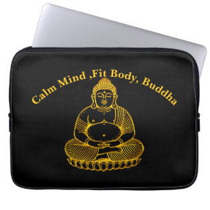 Golden Buddha Statue Meditieren in Friedlicher Pos Laptopschutzhülle