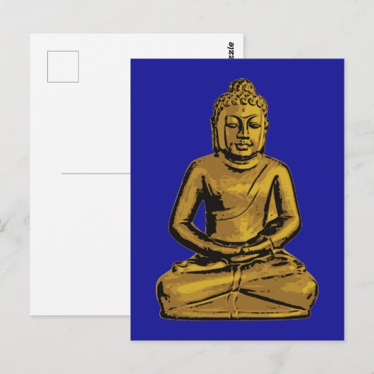 Golden Buddha Statue Postkarte (Vorne/Hinten)