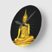Golden Buddha Wall Clock Runde Wanduhr (Winkel)
