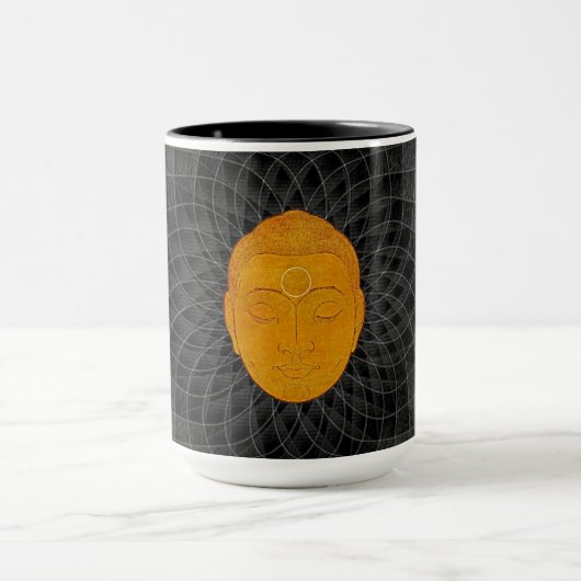 Golden Buddha Zen Mandala Mug Tasse (Zentrum)