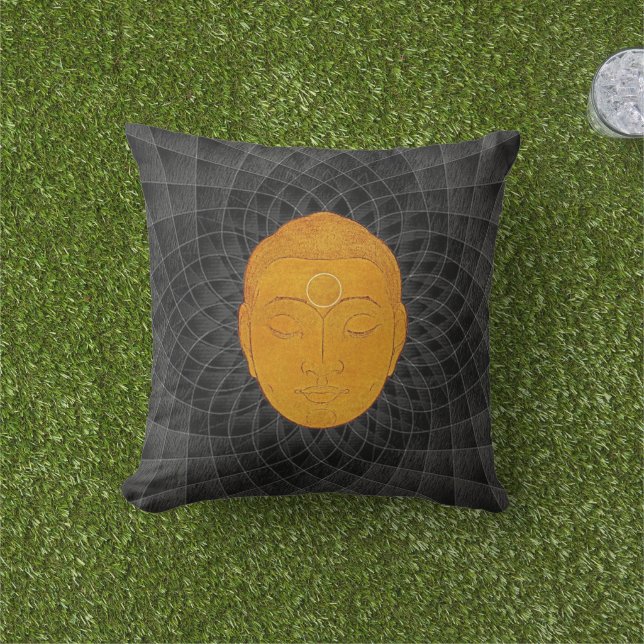 Golden Buddha Zen Mandala Pillow Kissen (Golfball-Marker)