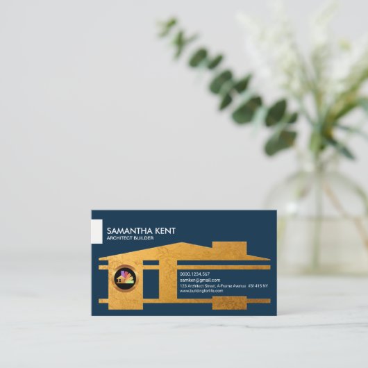 Golden Builder Architecture Zuhause Imitate Gold-S Visitenkarte (Stehend Vorderseite)