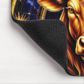 Golden Bull mit kosmischem Zodiaksymbol Mousepad (Ecke)