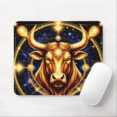 Golden Bull mit kosmischem Zodiaksymbol Mousepad (Mit Mouse)