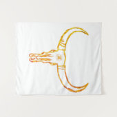 Golden Bull Skull, Mandala Wall Tapestes Wandteppich (Vorderseite (Horizontal))