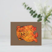 Golden Bulldog Art Postkarte (Stehend Vorderseite)