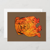 Golden Bulldog Art Postkarte (Vorne/Hinten)