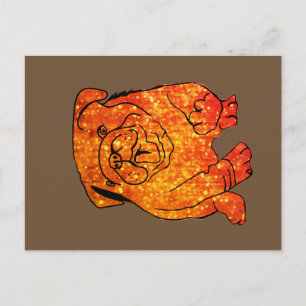 Golden Bulldog Art Postkarte