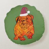 Golden Bulldog Neujahrskissen Rundes Kissen (Rückseite)