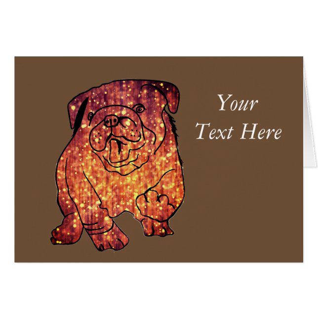 Golden Bulldog Postkarte (Vorderseite (Horizontal))
