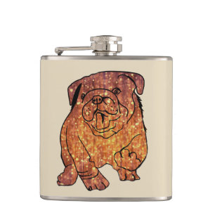 Golden Bulldog Vinyl Wrapped Flask Flachmann