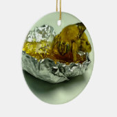 Golden Bumble Bee Eating Honey Keramik Ornament (Rechts)