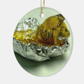 Golden Bumble Bee Eating Honey Keramik Ornament (Links)