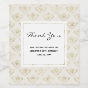 Golden Bumble Bee mit einem Crown Pattern Gastgesc Weinetikett