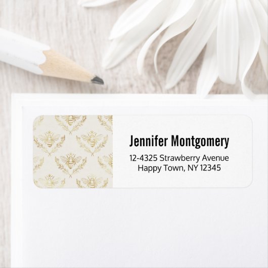 Golden Bumble Bee mit einem Kronmuster (Insitu)