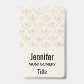 Golden Bumble Bee mit einem Kronmuster Ausweis (Rückseite)