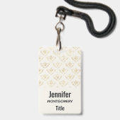 Golden Bumble Bee mit einem Kronmuster Ausweis (Rückseite mit Lanyard)