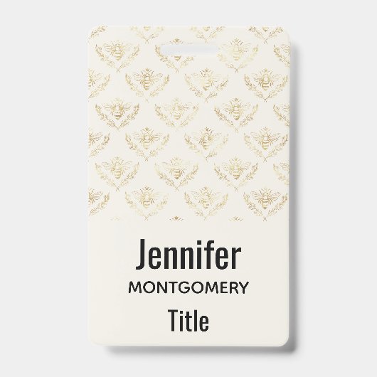 Golden Bumble Bee mit einem Kronmuster Ausweis (Vorderseite)