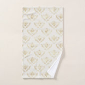 Golden Bumble Bee mit einem Kronmuster Badhandtuch Set (Handtuch)