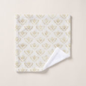 Golden Bumble Bee mit einem Kronmuster Badhandtuch Set (Waschlappen)