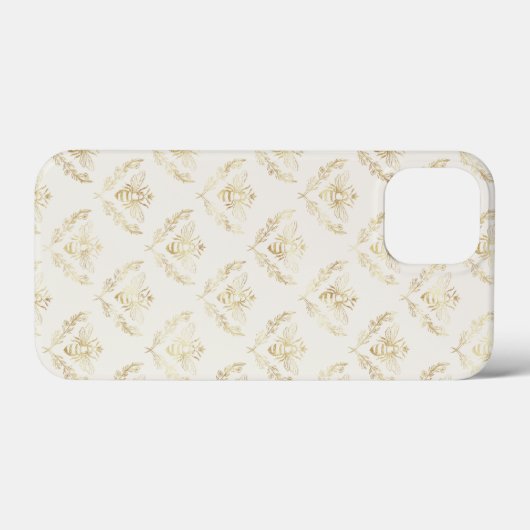 Golden Bumble Bee mit einem Kronmuster Case-Mate iPhone Hülle (Rückseite (Horizontal))