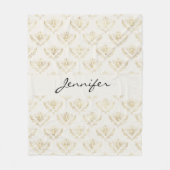 Golden Bumble Bee mit einem Kronmuster Fleecedecke (Vorderseite)