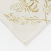 Golden Bumble Bee mit einem Kronmuster Fleecedecke (Ecke)