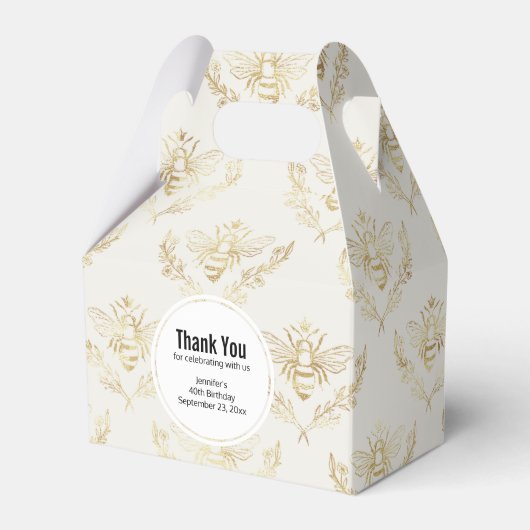 Golden Bumble Bee mit einem Kronmuster Geschenkschachtel (Vorderseite)