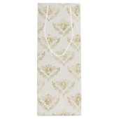 Golden Bumble Bee mit einem Kronmuster Geschenktüte Für Weinflaschen (Rückseite)