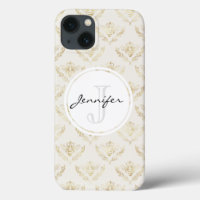 Golden Bumble Bee mit einem Kronmuster Monogramm