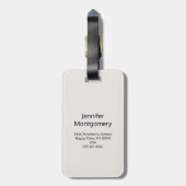 Golden Bumble Bee mit einem Kronmuster Monogramm Gepäckanhänger (Rückseite vertikal)