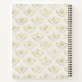 Golden Bumble Bee mit einem Kronmuster Monogramm Notizblock (Rückseite)