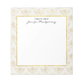 Golden Bumble Bee mit einem Kronmuster Notizblock (Vorderseite)