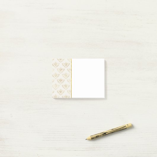 Golden Bumble Bee mit einem Kronmuster Post-it Klebezettel (Auf Schreibtisch)